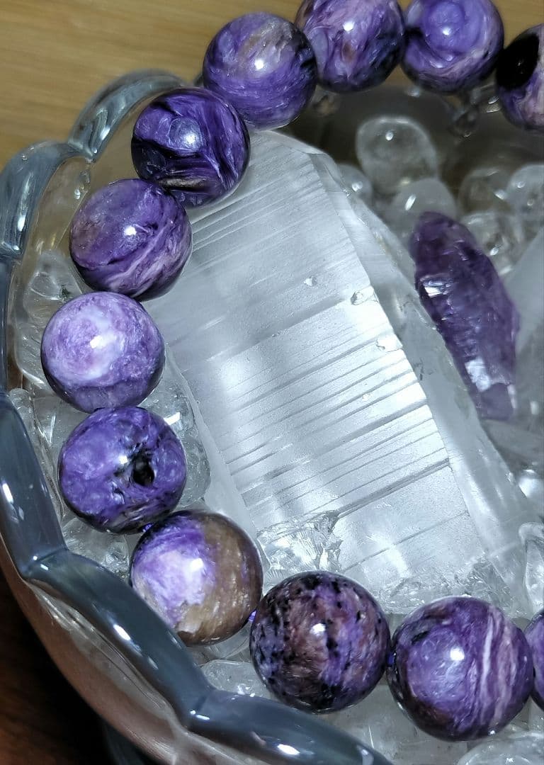強い守護と精神安定｜濃紫11mmチャロアイト大玉ブレス