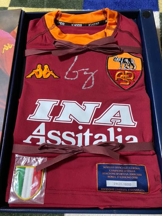 中田英寿 ASローマ 直筆サイン スクデット