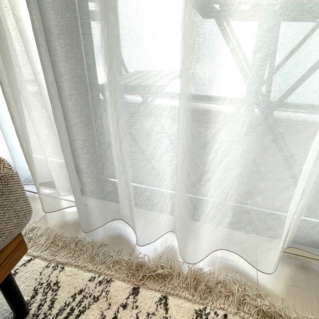 ニトリ 採光カーテン グレージュ リフレ レースカーテン セット タッセル付