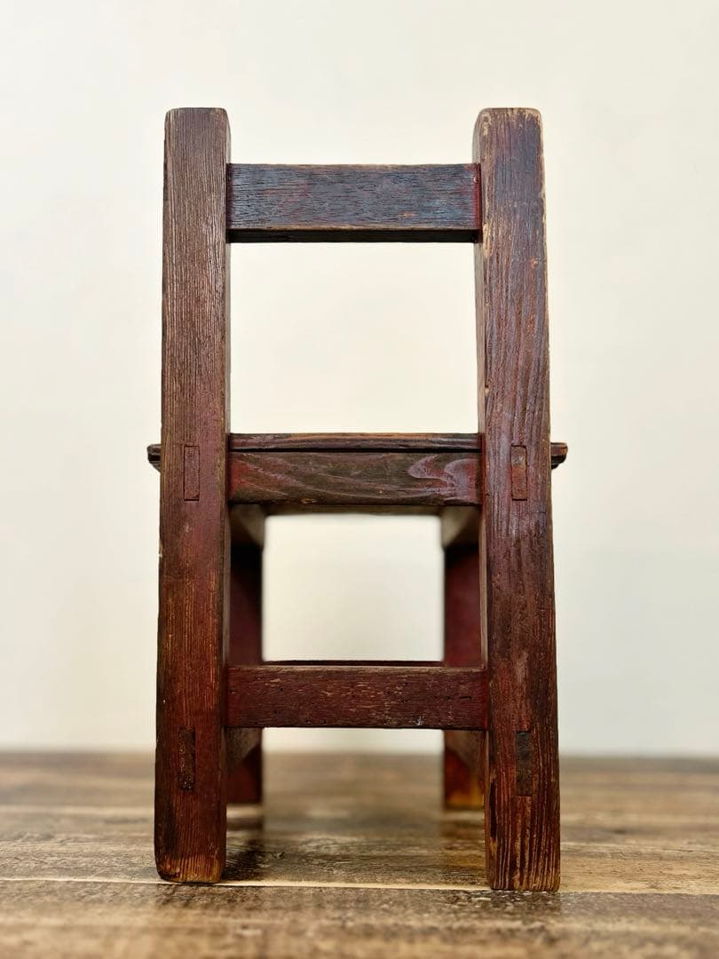 昭和40〜50年代 木製 踏み台チェア 小椅子 無垢材 古家具 古道具 レトロ