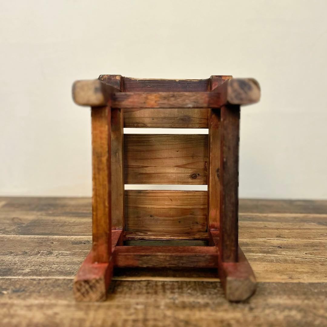 昭和40〜50年代 木製 踏み台チェア 小椅子 無垢材 古家具 古道具 レトロ