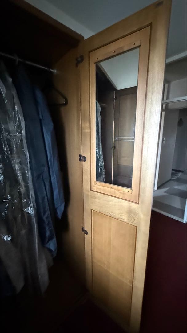 「木製 洋服タンス ワードローブ 高さ185cm