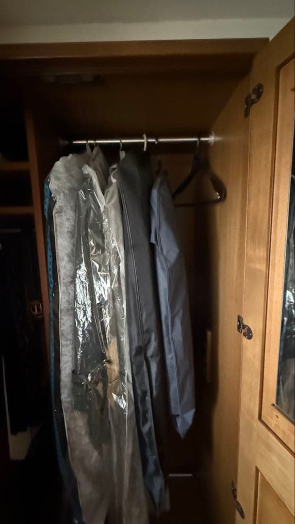 「木製 洋服タンス ワードローブ 高さ185cm