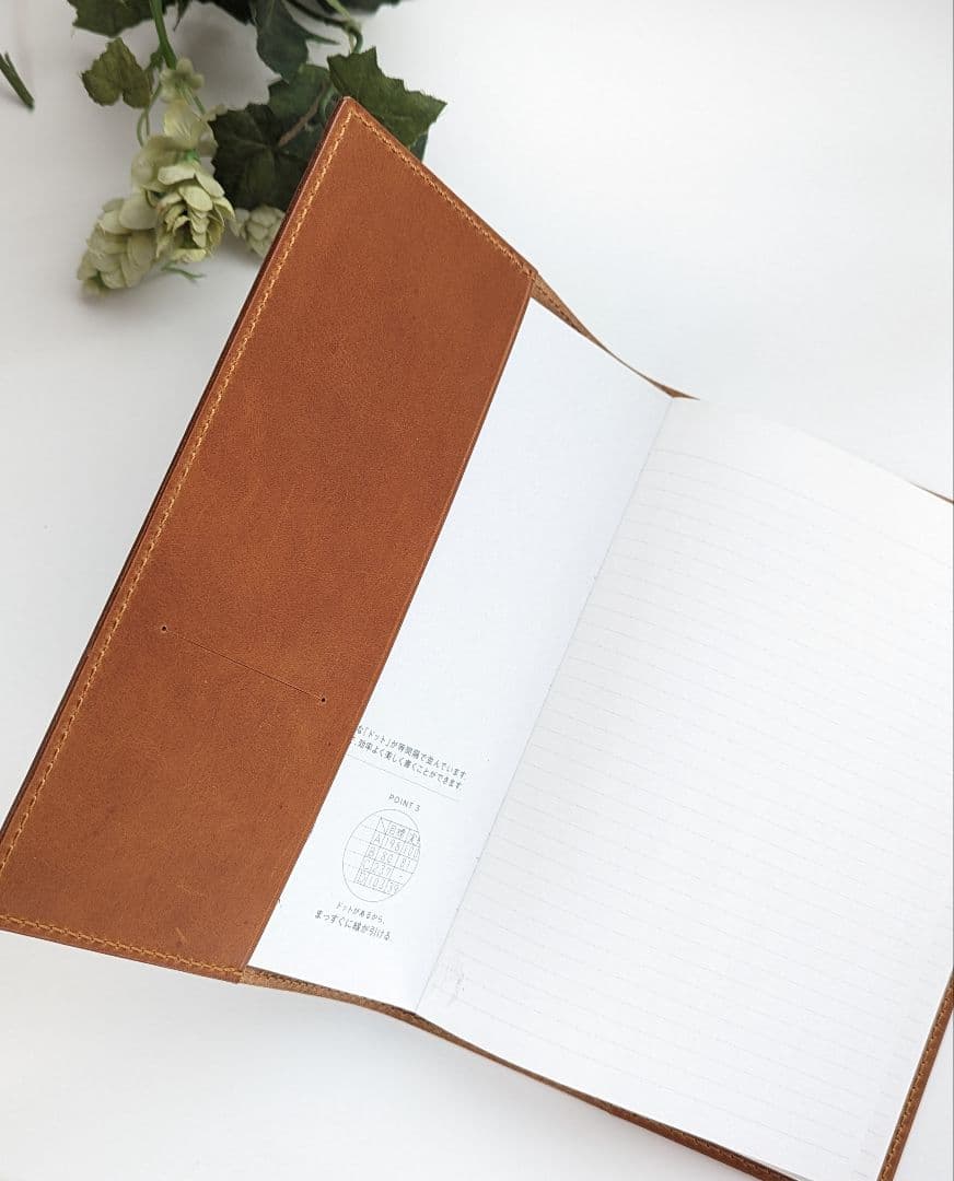 124　A5キャンパスノートカバー　本革　手縫い