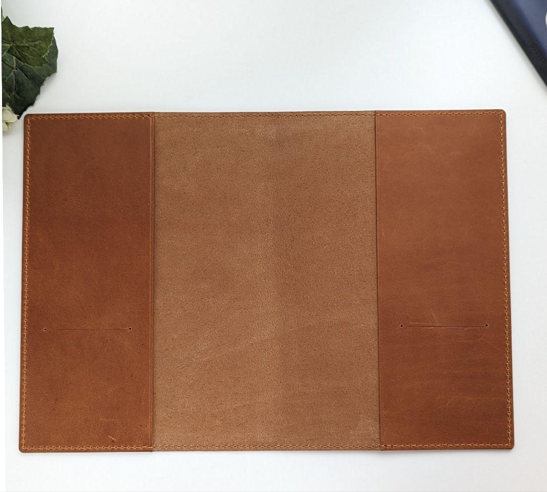 124　A5キャンパスノートカバー　本革　手縫い