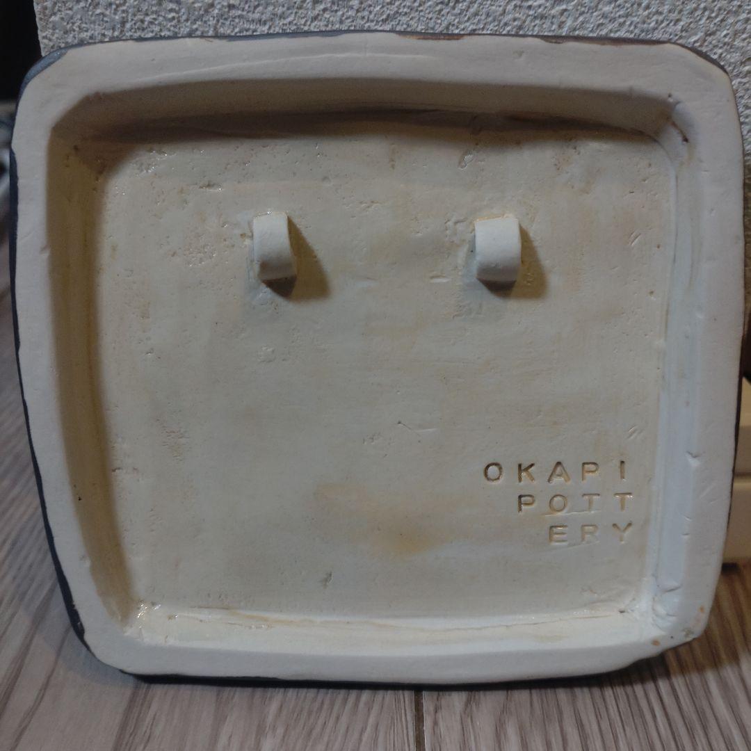 okapipottery　佐藤恵　陶板　動物と女の子 作家物