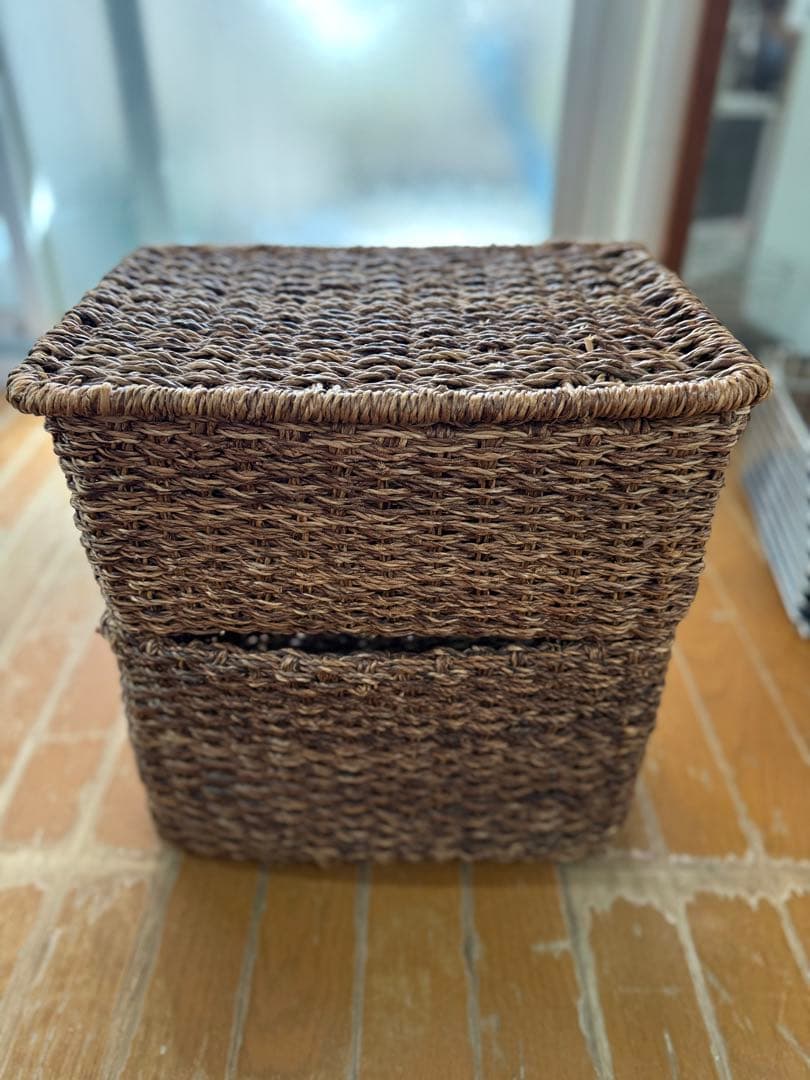 無印良品 MUJI 重なるバクバク長方形バスケット　大中セット1、小2