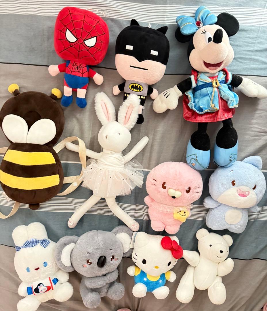 ぬいぐるみセット スパイダーマン バットマン ミッキーなど