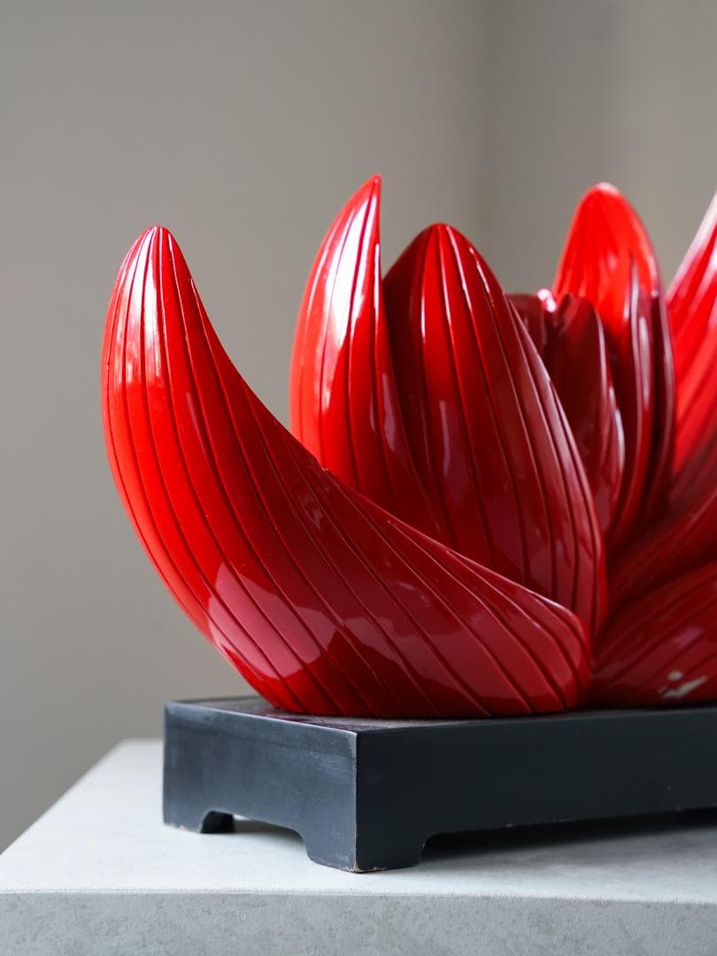 ポストモダン ヴィンテージオブジェ ロータス/蓮の花 アンティーク彫刻