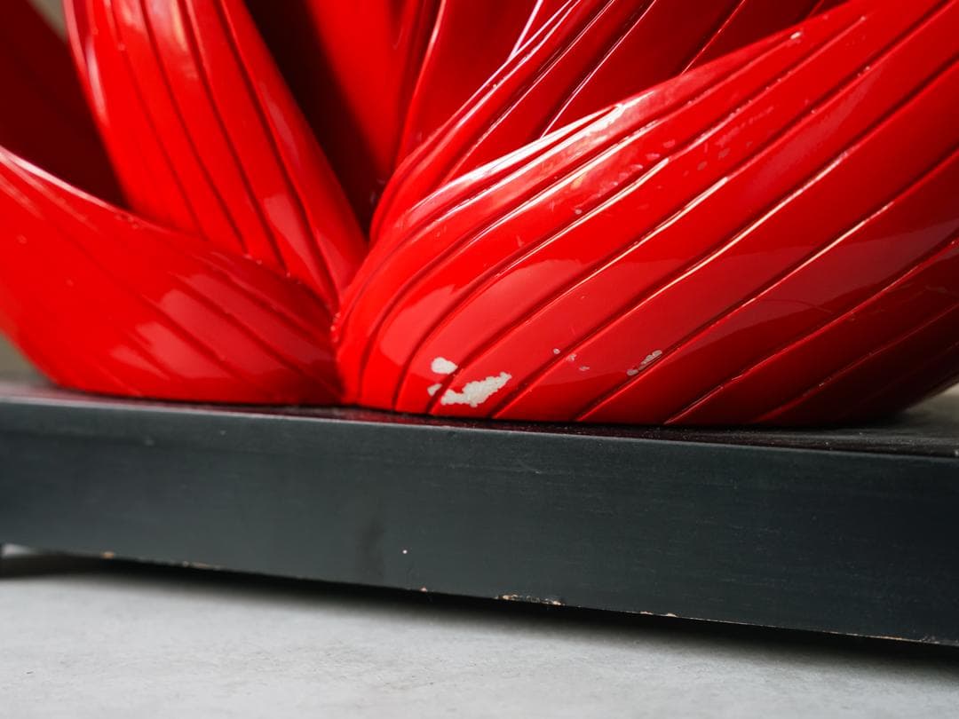 ポストモダン ヴィンテージオブジェ ロータス/蓮の花 アンティーク彫刻