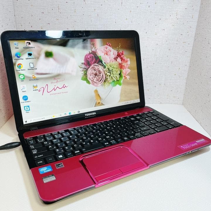 おしゃれなルビーロゼ✨東芝ノートパソコン｜爆速SSD512GB｜カメラ付き