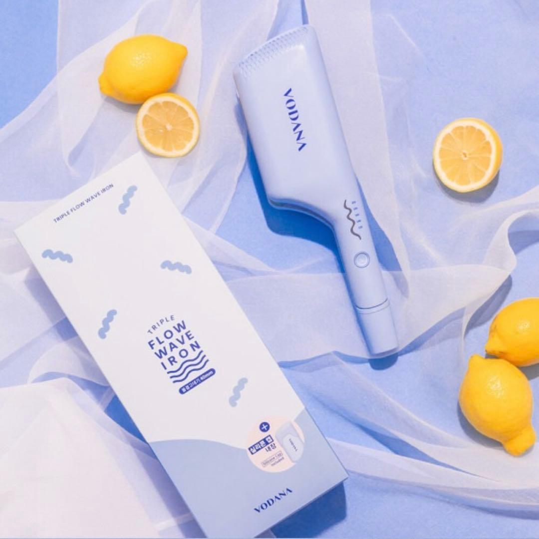 VODANA]VODANAトリプルフローウェーブアイアン40mmクリーミーブルー