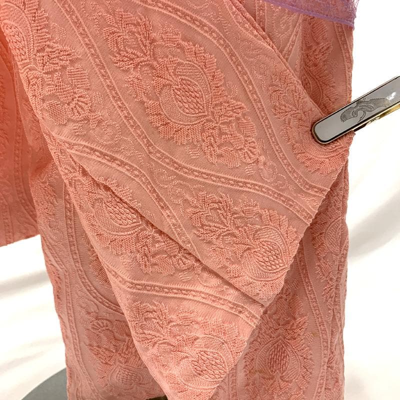 512ag71□七五三 三歳 女児 着物&被布エプロン 立涌文□状態良好