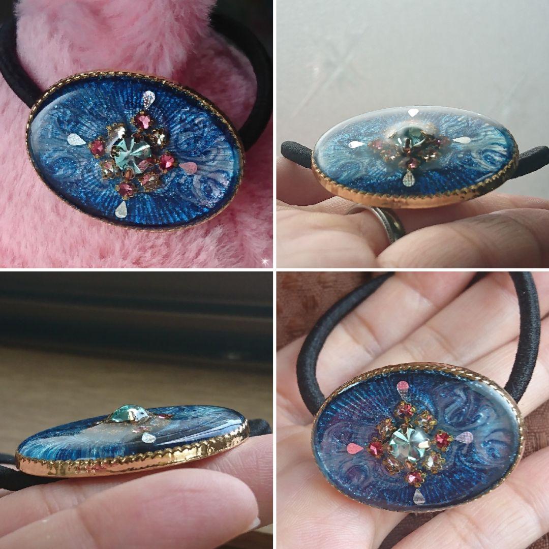 幻想的✩.*˚宇宙塗りビジューヘアゴム＆月と星のヘアピンセット