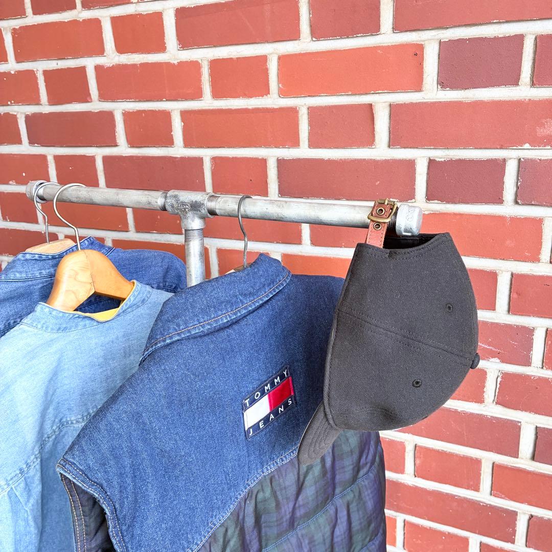 T字 ハンガーラック インダストリアル 鉄製 配管パイプ 無骨 シャビー 男前