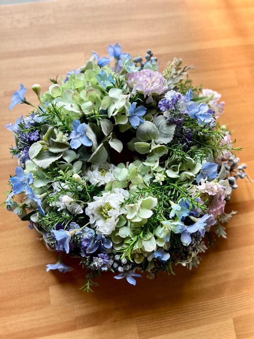 デルフィニウムと小花のリース※アーティフィシャルフラワー(造花)