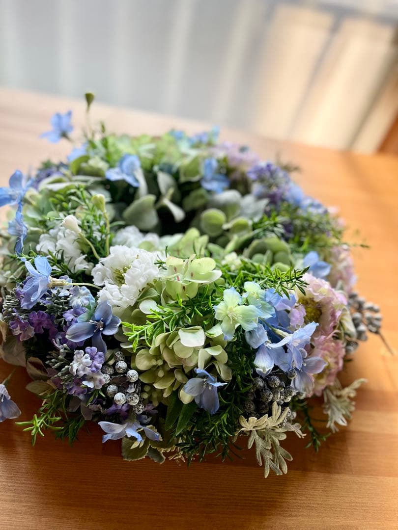 デルフィニウムと小花のリース※アーティフィシャルフラワー(造花)