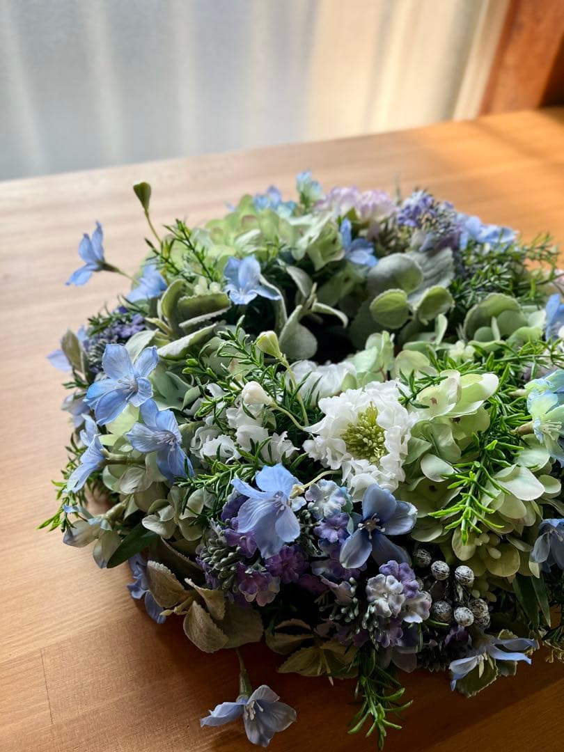 デルフィニウムと小花のリース※アーティフィシャルフラワー(造花)