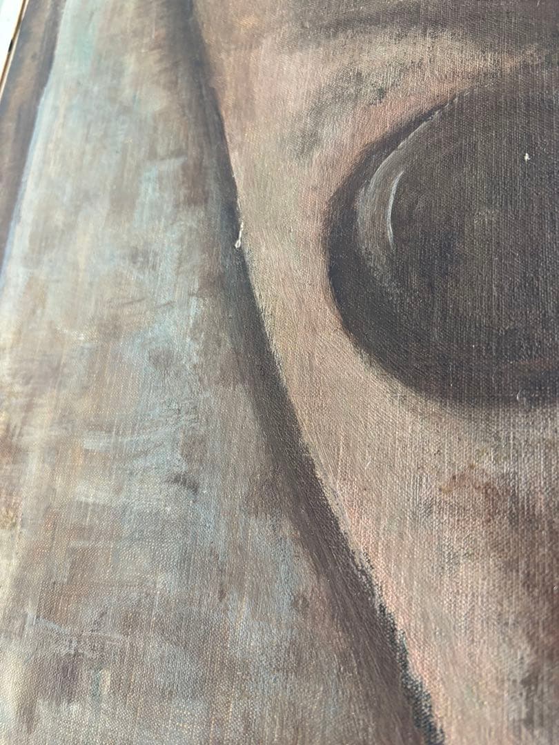 ✴︎着払い✴︎ 竹中三郎油絵「Double pose」額付　大きな絵　出品作品