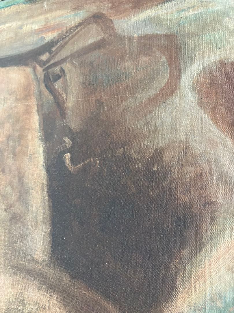 ✴︎着払い✴︎ 竹中三郎油絵「Double pose」額付　大きな絵　出品作品