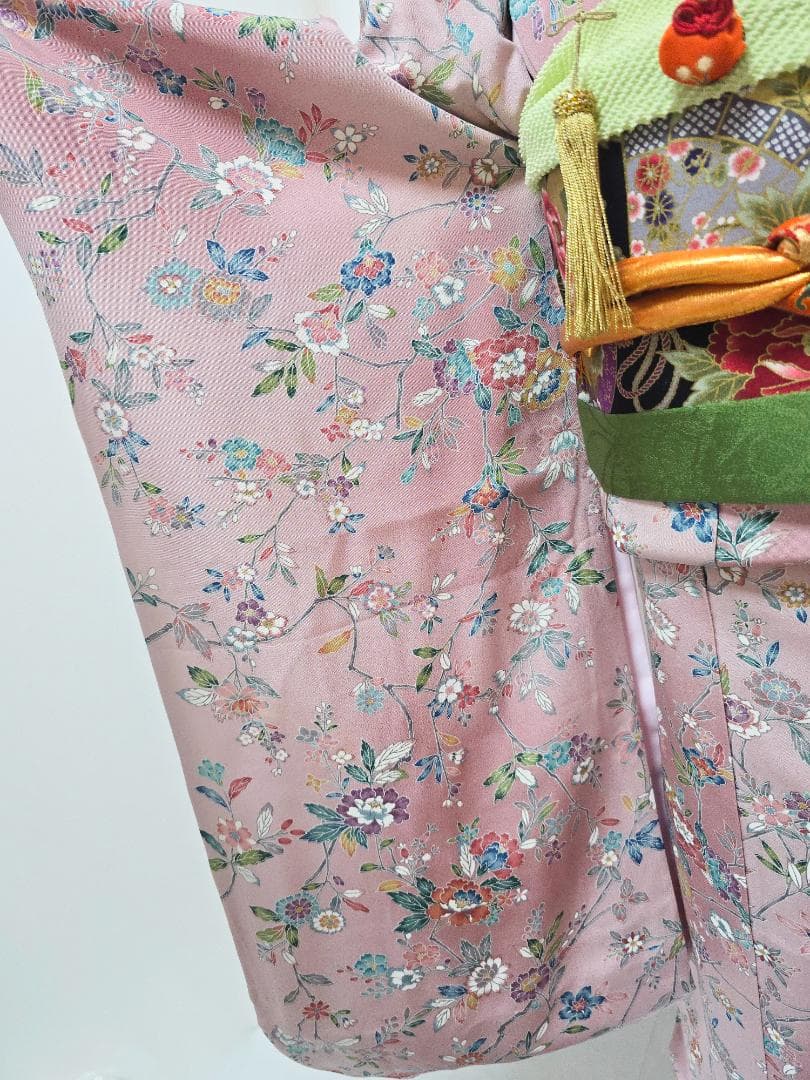 七五三　7歳　 正絹　着物　セット　女の子 c91