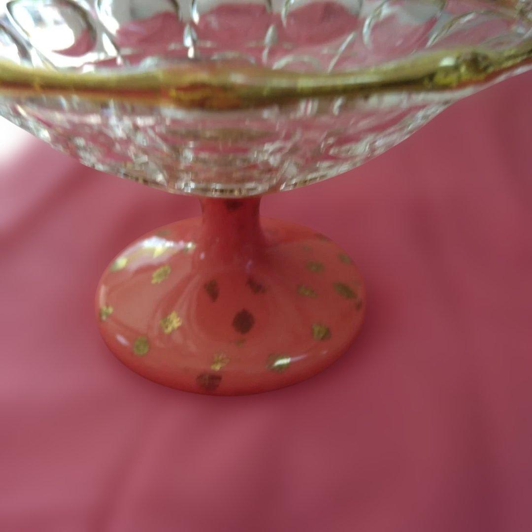 レトロ ガラスオレンジさい高台鉢8個