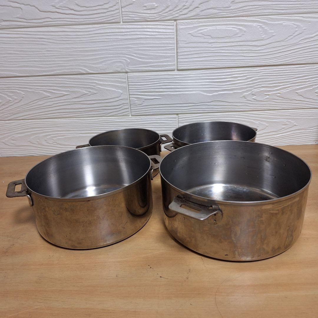 ステンレス鍋 3点セット 入れ子式 スタッキング収納可能（20cm他）IH対応