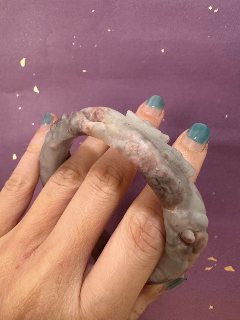 梅朶朶バングル　シャー太翠桜原石バングル