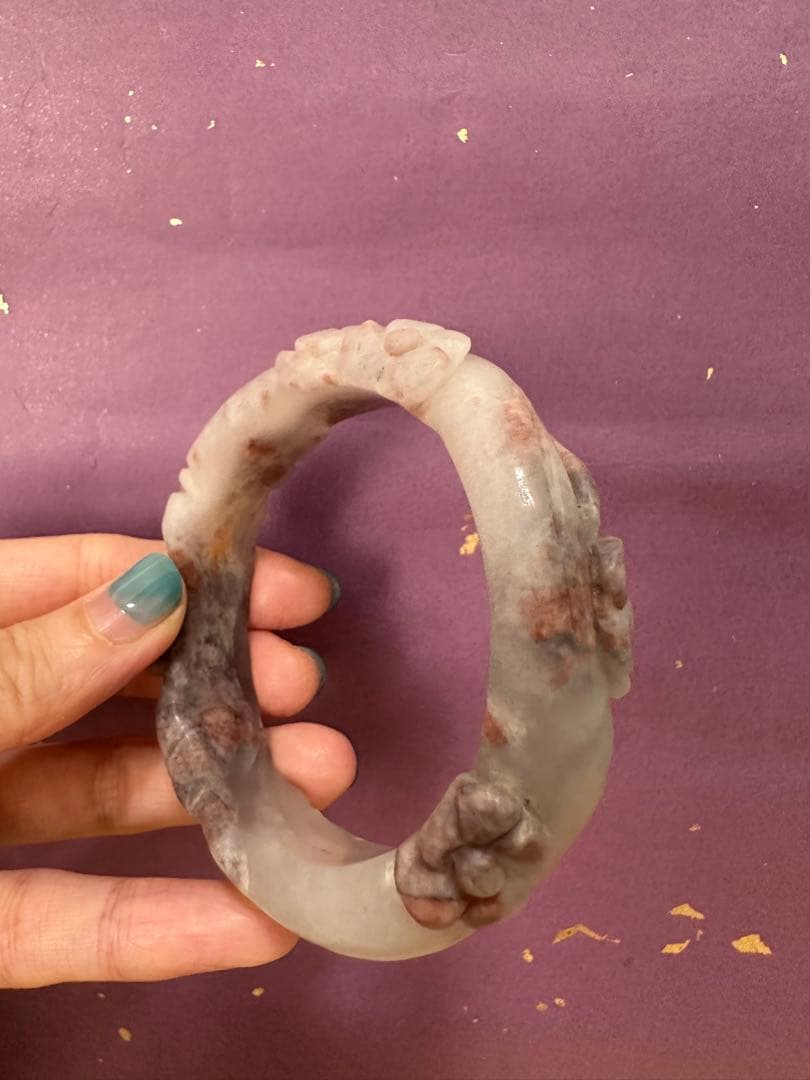 梅朶朶バングル　シャー太翠桜原石バングル