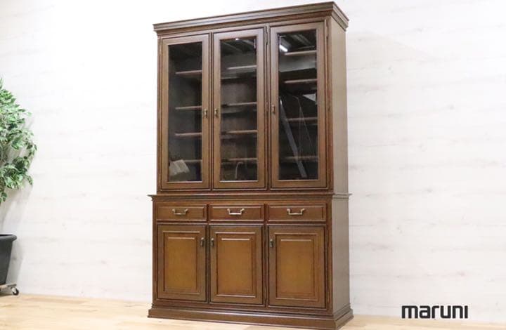 GMEK86○maruni / マルニ木工 最高級 飾り棚 キャビネットカップボ