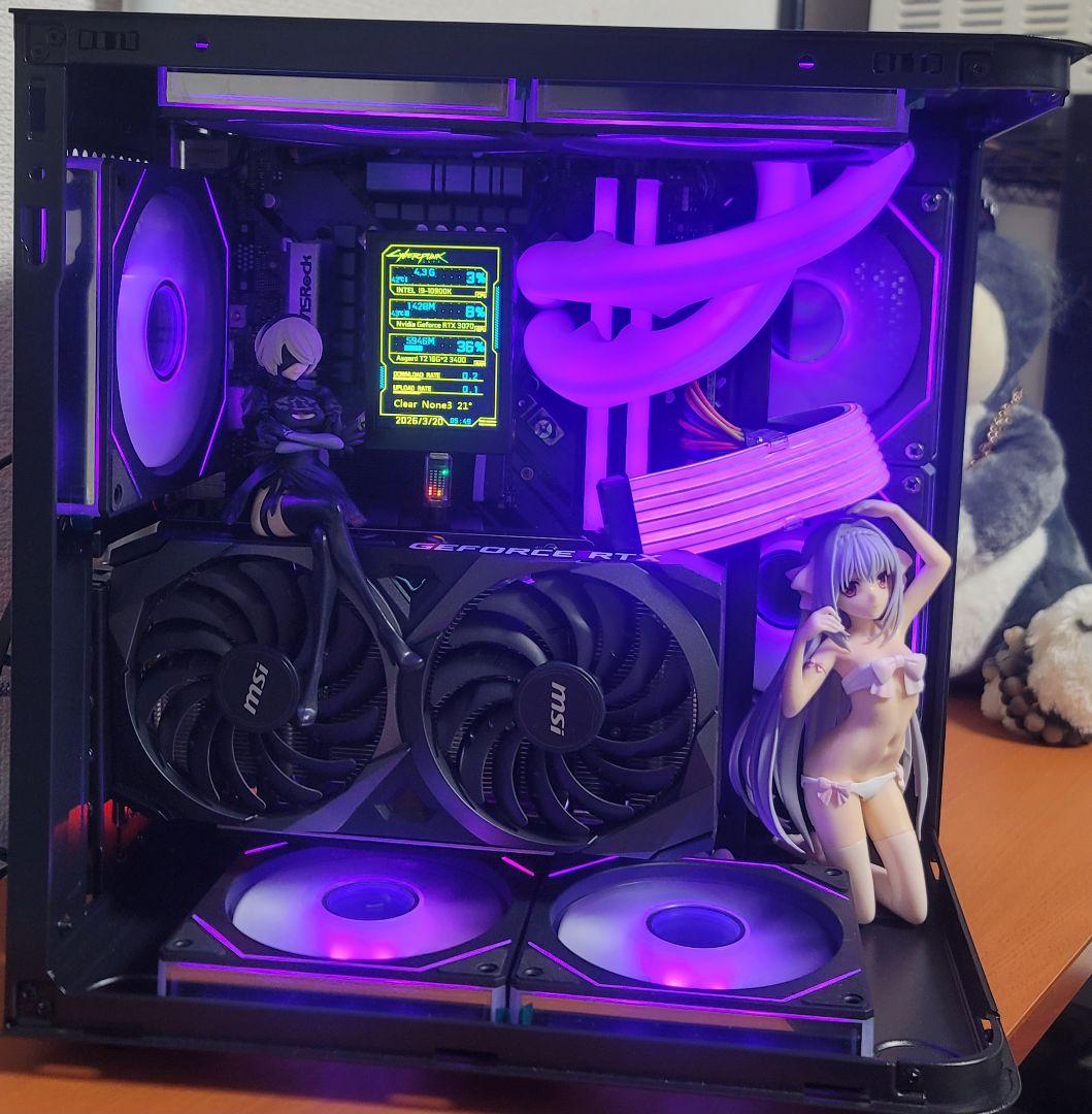 極美品 ゲーミングPC i9 3070 搭載 パノラマ水冷PC 専用モニター