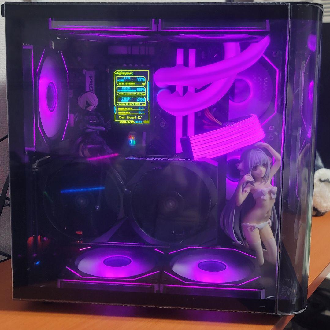 極美品 ゲーミングPC i9 3070 搭載 パノラマ水冷PC 専用モニター