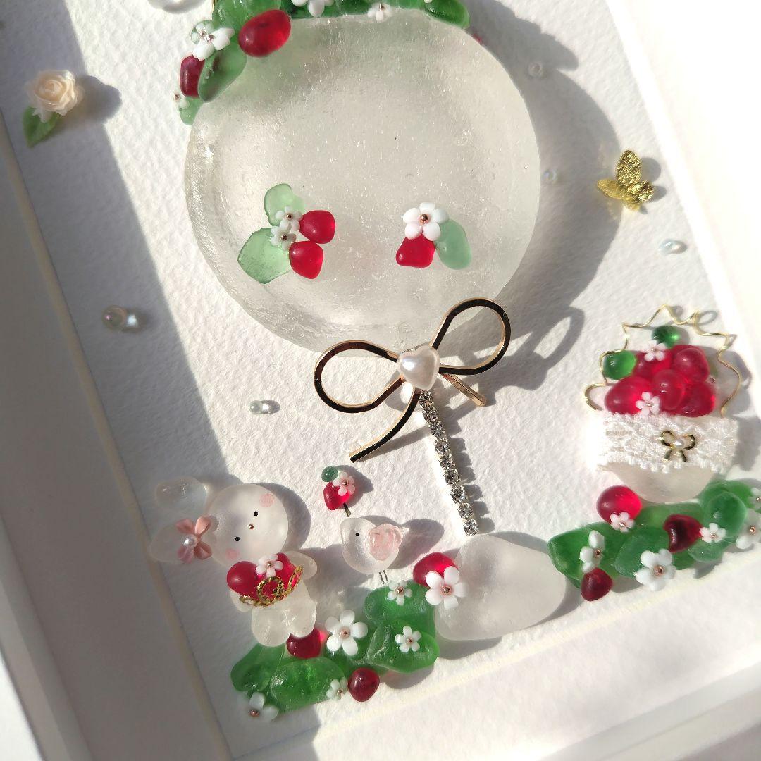 シーグラスアート『 いちごカクテル.。.:*♡』