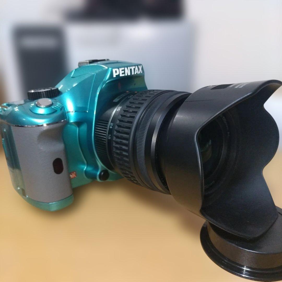 美品　PENTAX K-x レンズキット　ライトグリーン　希少カラー　単三電池