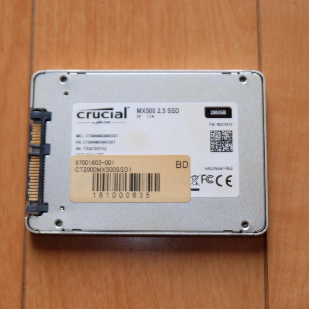 crucial 2.5インチ 2TB SSD MX500 SATA 17807H