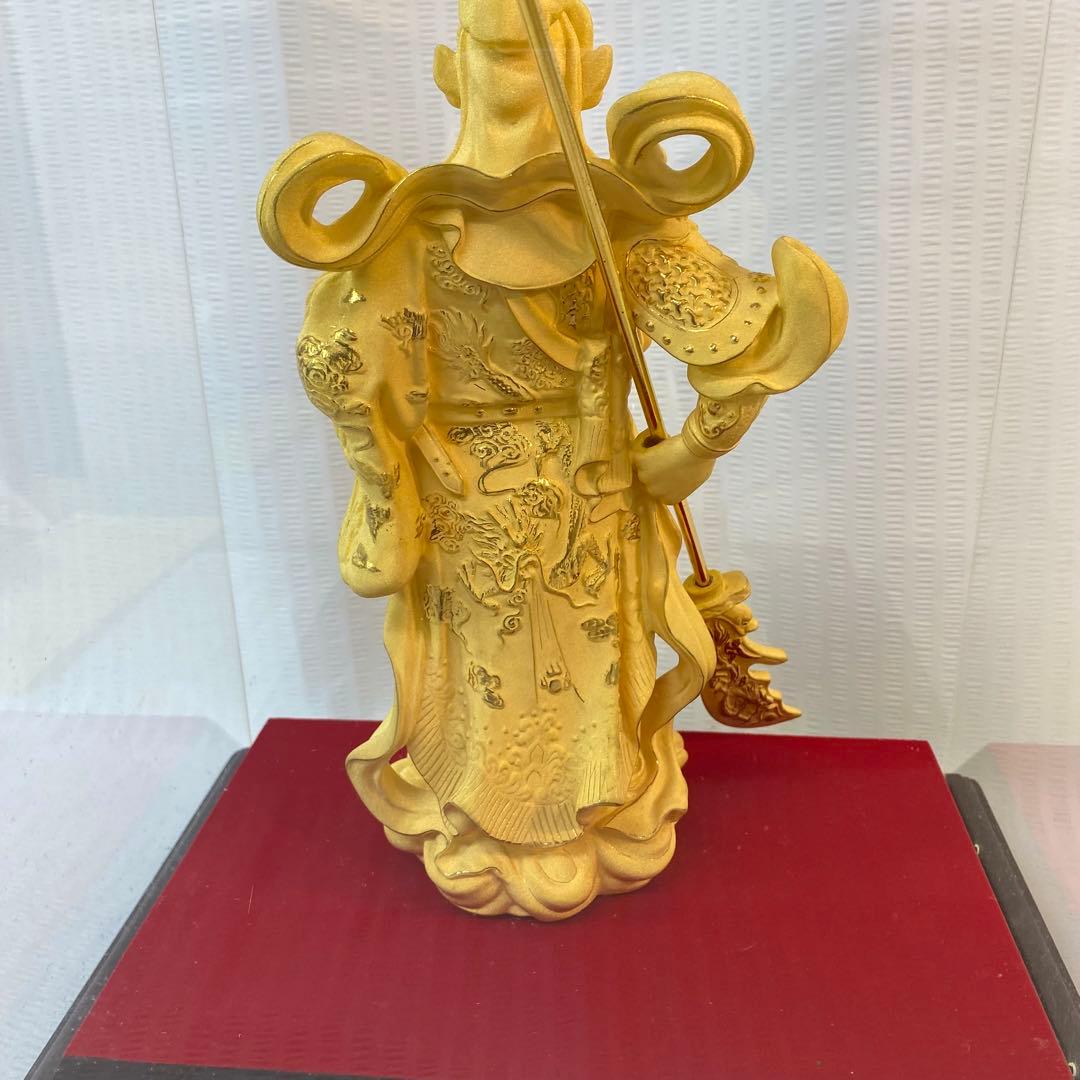 純金仕上げ　関羽様の神像(大)