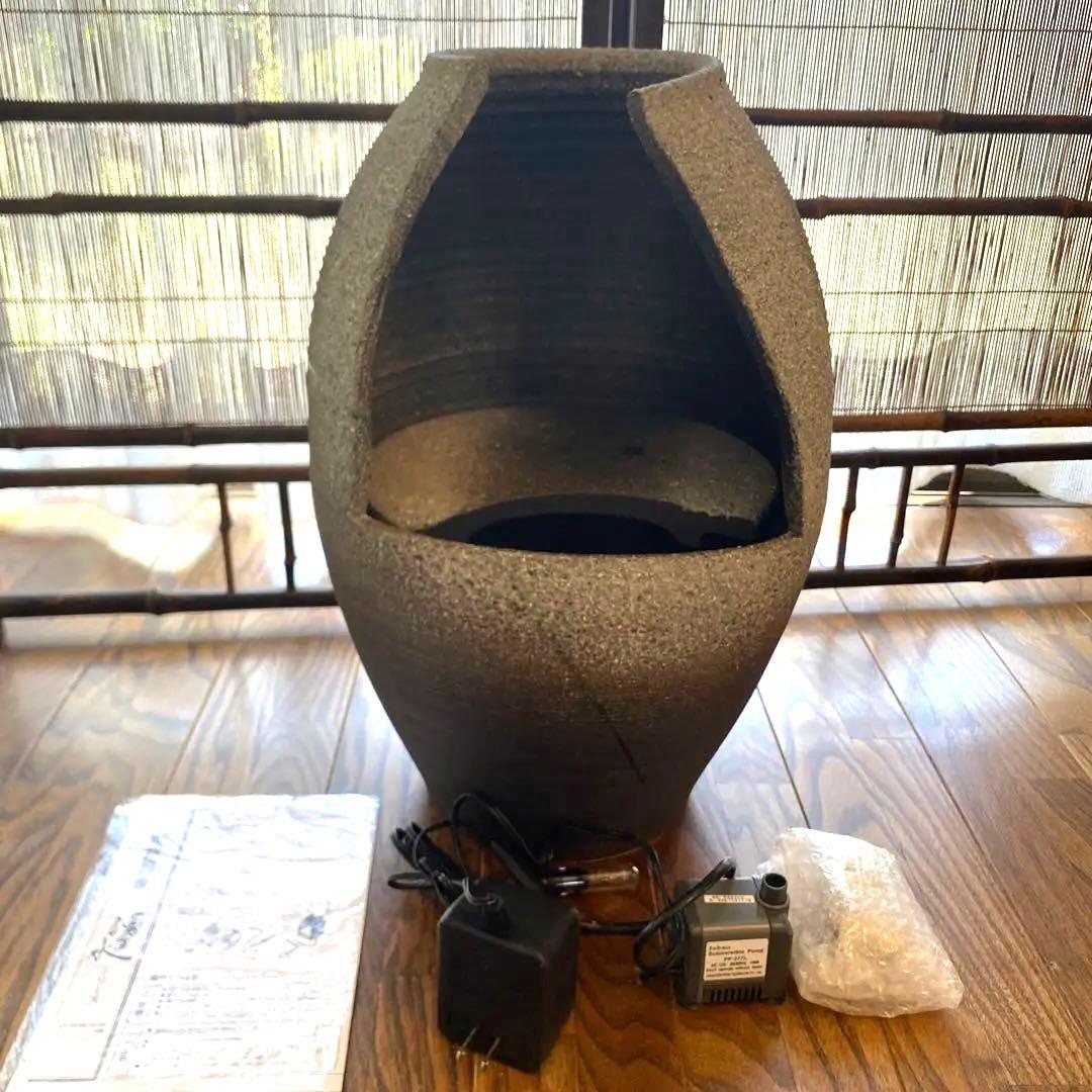 貴重未使用】電動つくばい　湧き水　流水　スポットライト付き