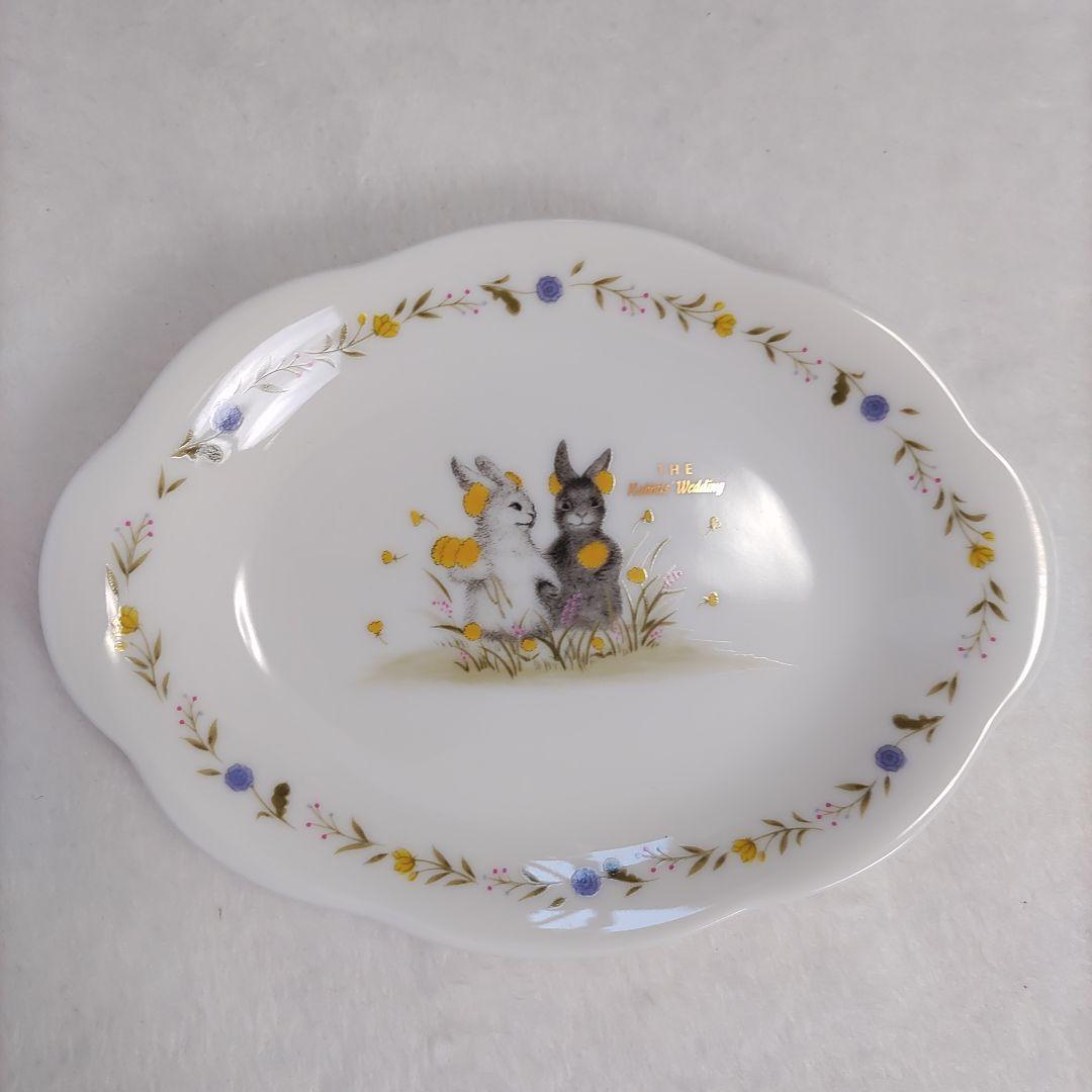 しろいうさぎとくろいうさぎ（白いウサギと黒いウサギ）のお皿5枚セット