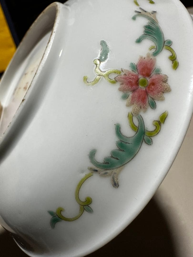 中國美術 飾皿黄釉色絵粉彩　萬壽無疆