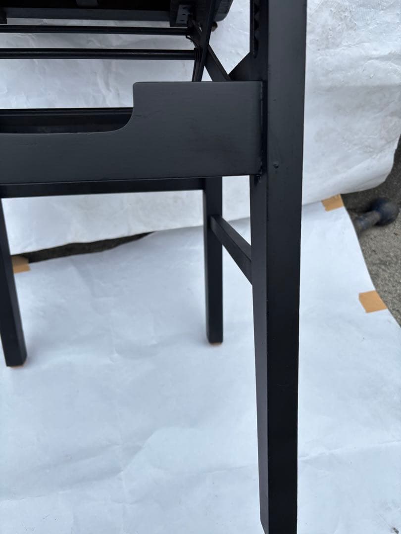 美品背もたれ付ピアノ椅子　可愛いピンク座面足部フェルト付き　春色②