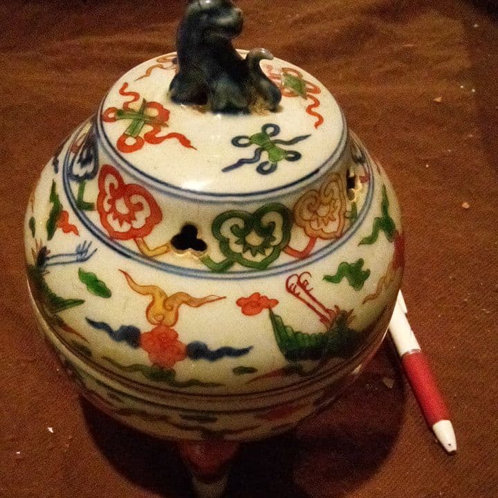 中国陶磁器　明朝万歴　香炉