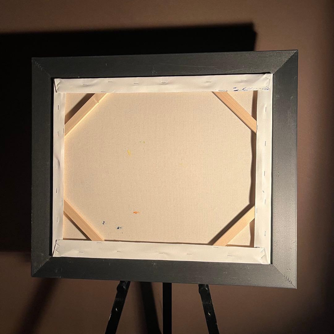 ★秀作★ 手書き油絵 ゴッホ 星月夜 額付 絵画 インテリア 油彩画