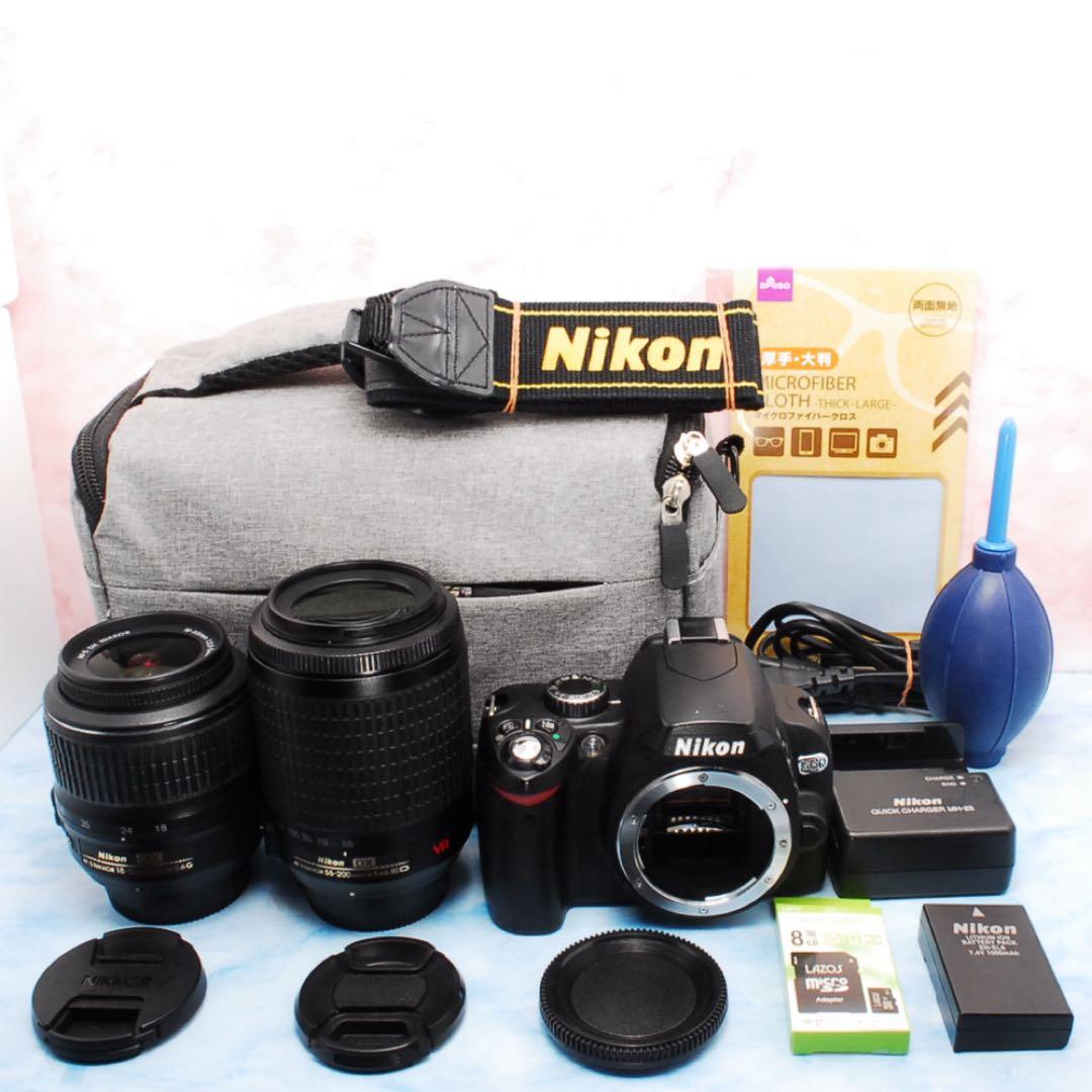 ニコン D60★入門機★手ぶれ補正Wレンズ★小型＆軽量★一眼レフカメラ