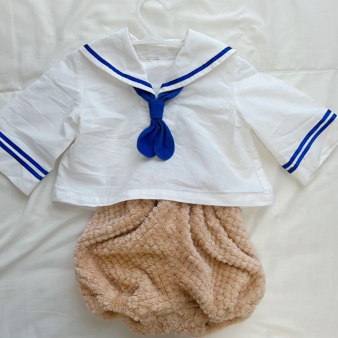 セーラー　コスチューム　白　キッズ　ベビー　くまさん