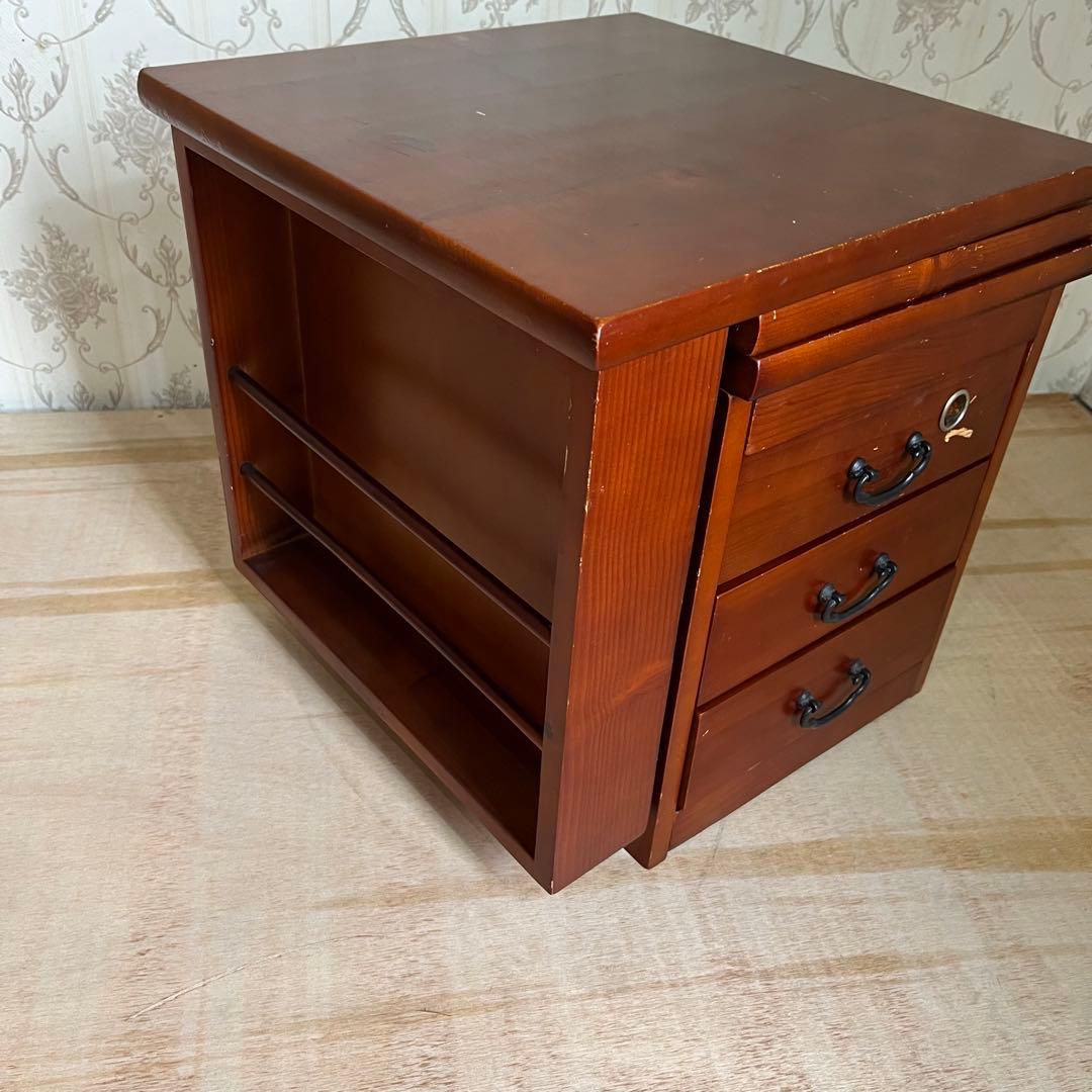 【アンティーク】木製 折りたたみ式 文机 3杯 小箪笥 小物入れ 昭和レトロ