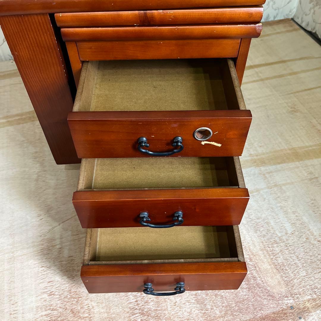 【アンティーク】木製 折りたたみ式 文机 3杯 小箪笥 小物入れ 昭和レトロ