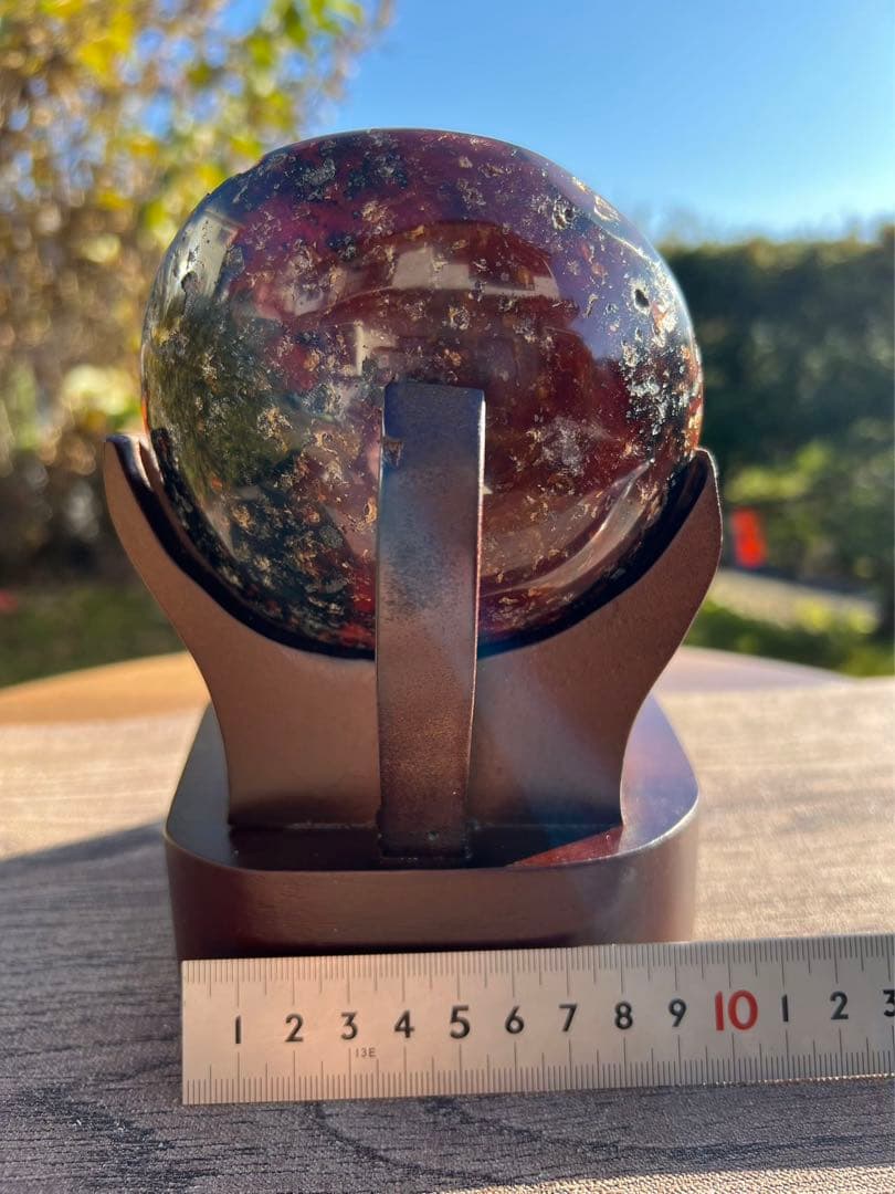 C6トレジャーメノウ 台付き 瑪瑙 風水 聚宝盆アゲート