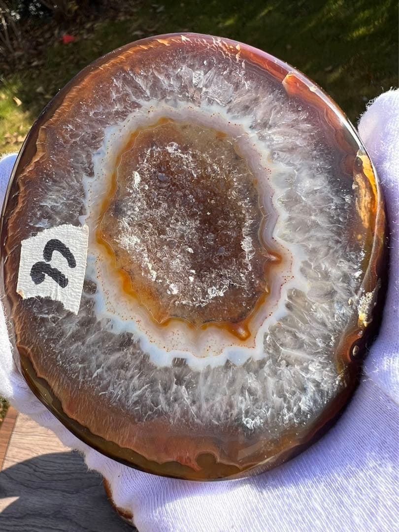 C6トレジャーメノウ 台付き 瑪瑙 風水 聚宝盆アゲート