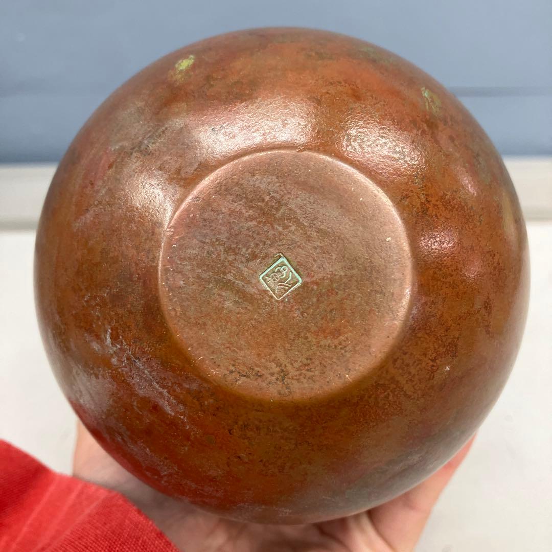 4F【名工 蓮田修吾郎】青銅 花入 「花あかり」 鋳銅 花瓶 共箱 伝統工芸