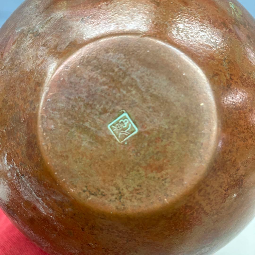 4F【名工 蓮田修吾郎】青銅 花入 「花あかり」 鋳銅 花瓶 共箱 伝統工芸